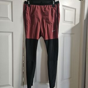 Nike Red and Black Colorblock Leggings